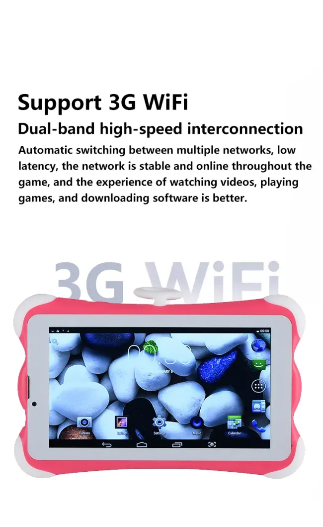 Most Popular 7-Inch Android Tablet PC Touch Screen Mtk6582 3G Network for Kids Education 2GB+8GB Memory SIM Card Included