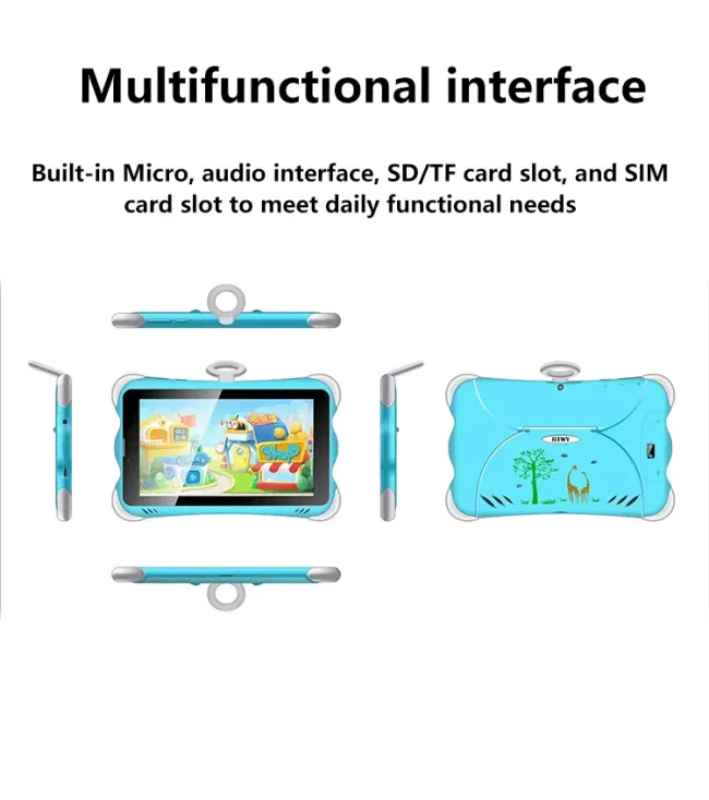 Most Popular 7-Inch Android Tablet PC Touch Screen Mtk6582 3G Network for Kids Education 2GB+8GB Memory SIM Card Included