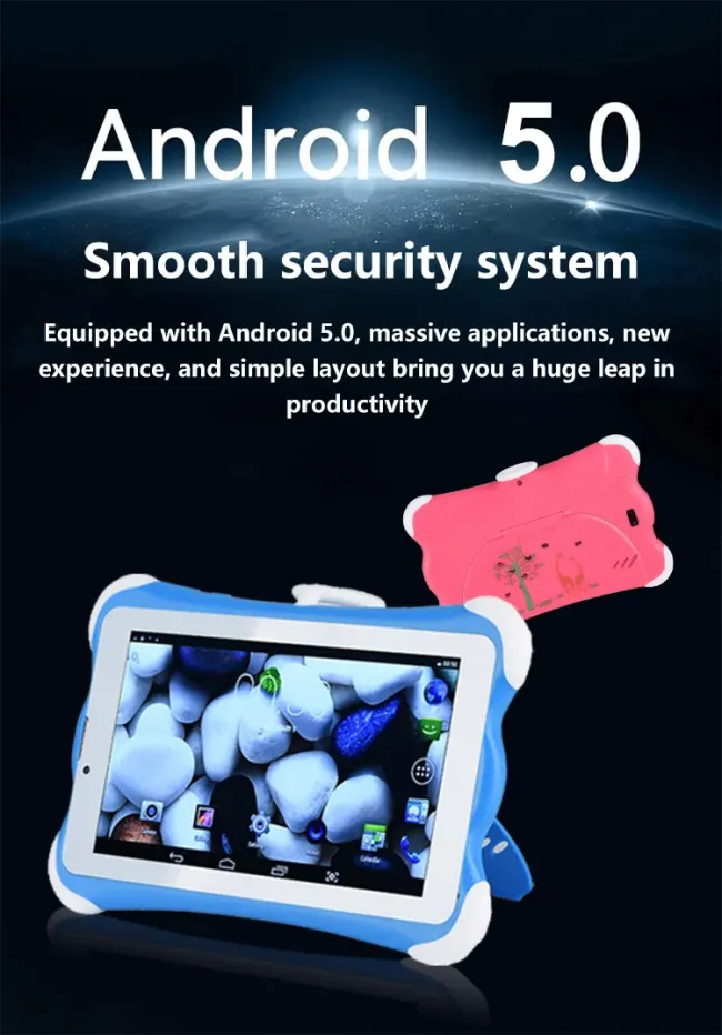 Most Popular 7-Inch Android Tablet PC Touch Screen Mtk6582 3G Network for Kids Education 2GB+8GB Memory SIM Card Included
