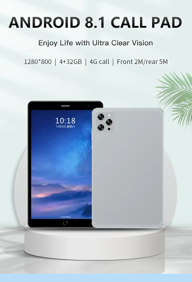 New 8 Inch Android Tablets with 4GB RAM 32GB ROM 4G+1.6g WiFi Octa-Core Tablet PC for Business Education Home Use