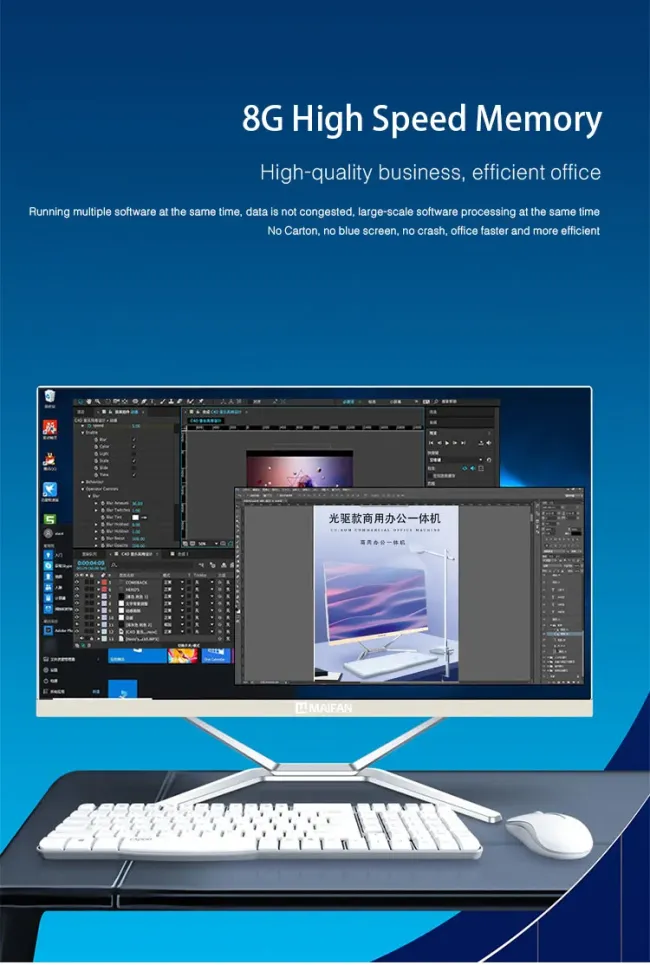 Cheap 21.5 Inch USB VGA 1080P All in One PC Computer