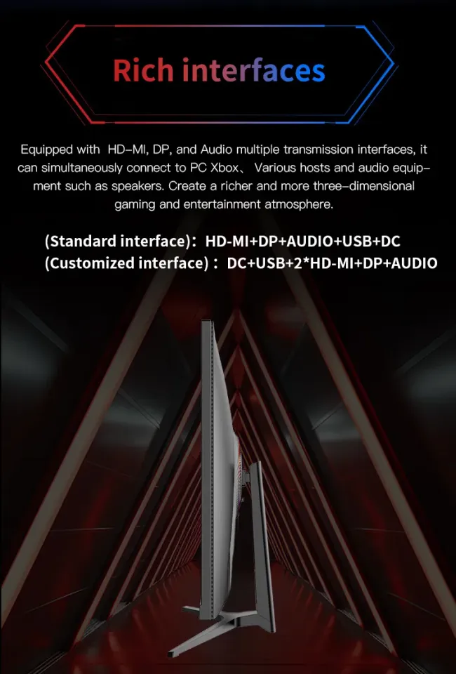 Customizable Curved Screen 1K 27-Inch LCD Monitor 100/180/240Hz 1080P/1440p Ultra-High-Definition Wide-Screen Gaming Monitor