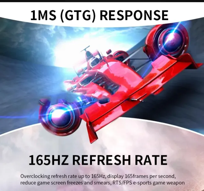 Hot Selling 27 Inch 2K/1K 1080P Gaming Monitor Wide Screen Curved Design with 165Hz Refresh Rate for Gamers