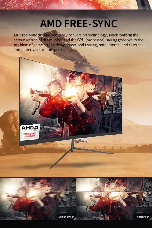 Hot Selling 27 Inch 2K/1K 1080P Gaming Monitor Wide Screen Curved Design with 165Hz Refresh Rate for Gamers