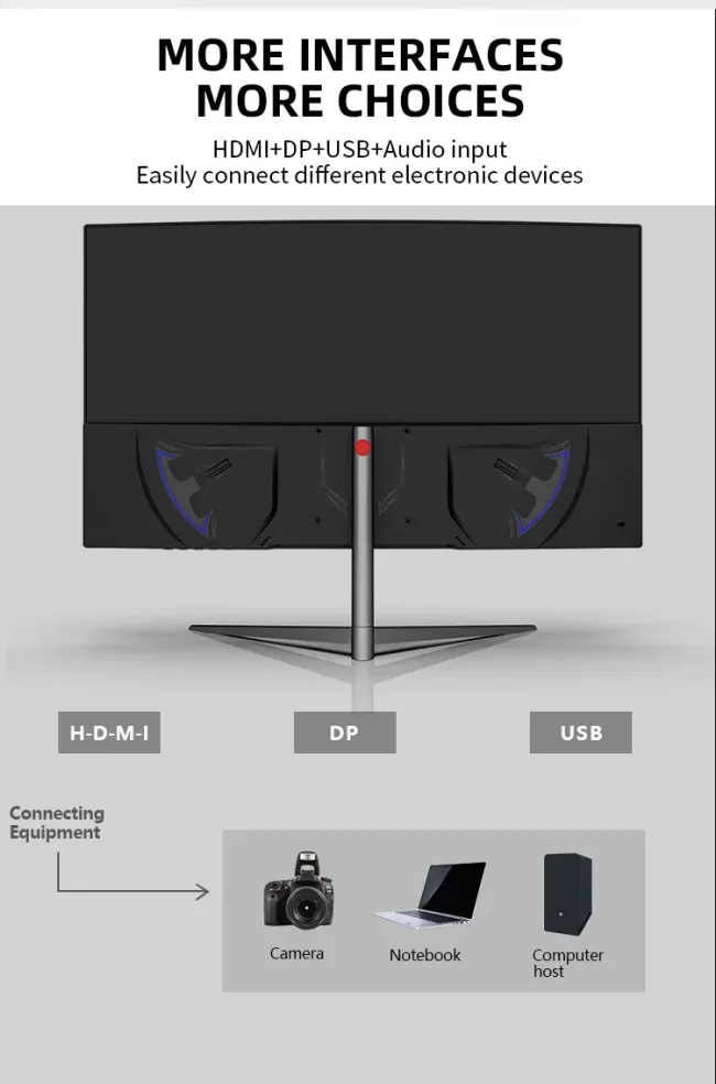 Hot Selling 27 Inch 2K/1K 1080P Gaming Monitor Wide Screen Curved Design with 165Hz Refresh Rate for Gamers