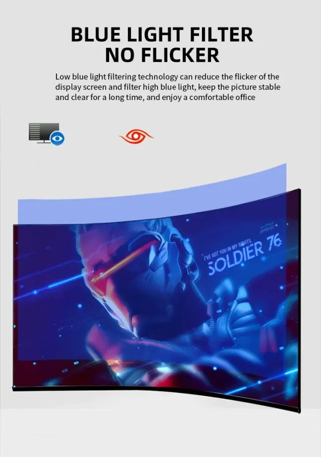 Hot Selling 27 Inch 2K/1K 1080P Gaming Monitor Wide Screen Curved Design with 165Hz Refresh Rate for Gamers