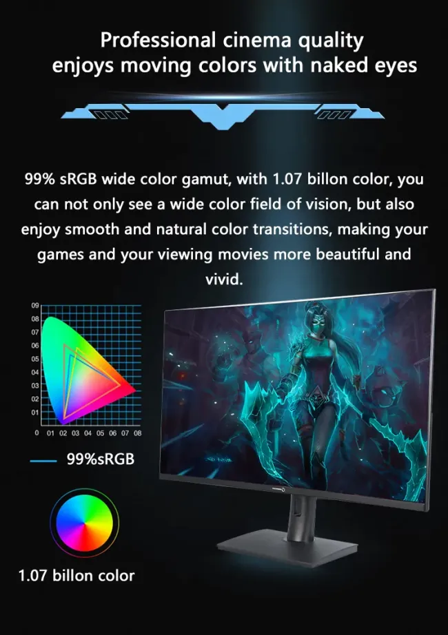 New Style Frameless 32 Inch Wide Screen Curved Gaming Monitor 2K HD 1ms Response Time 165Hz AMD Free-Sync Dedicated for Gamers