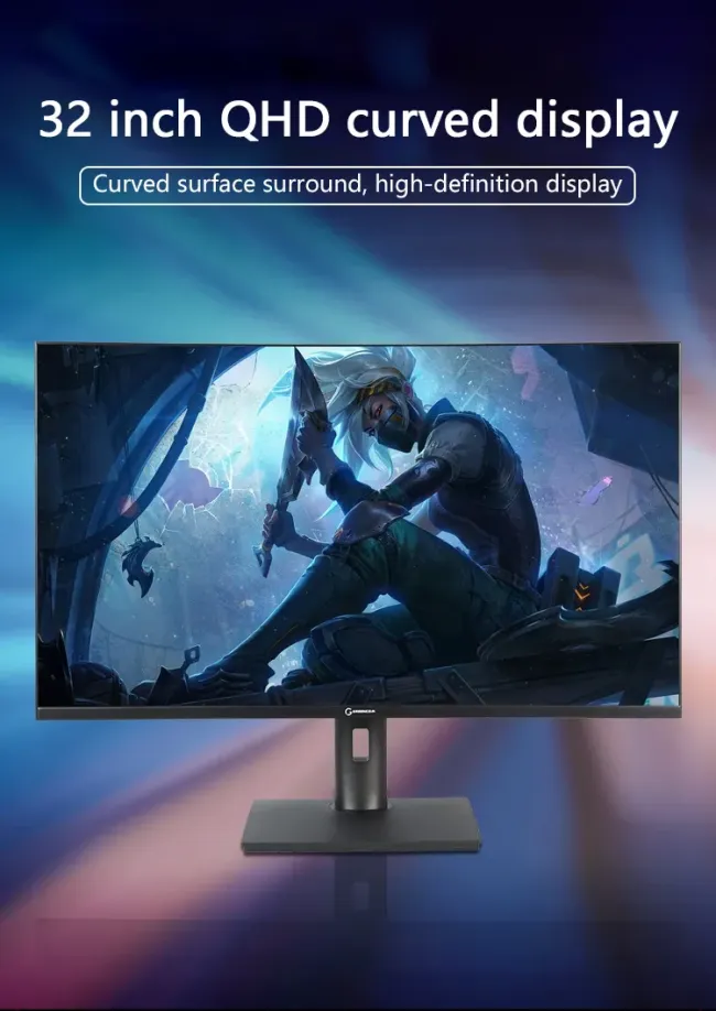 New Style Frameless 32 Inch Wide Screen Curved Gaming Monitor 2K HD 1ms Response Time 165Hz AMD Free-Sync Dedicated for Gamers