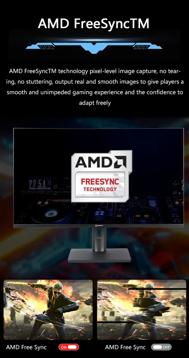 New Style Frameless 32 Inch Wide Screen Curved Gaming Monitor 2K HD 1ms Response Time 165Hz AMD Free-Sync Dedicated for Gamers