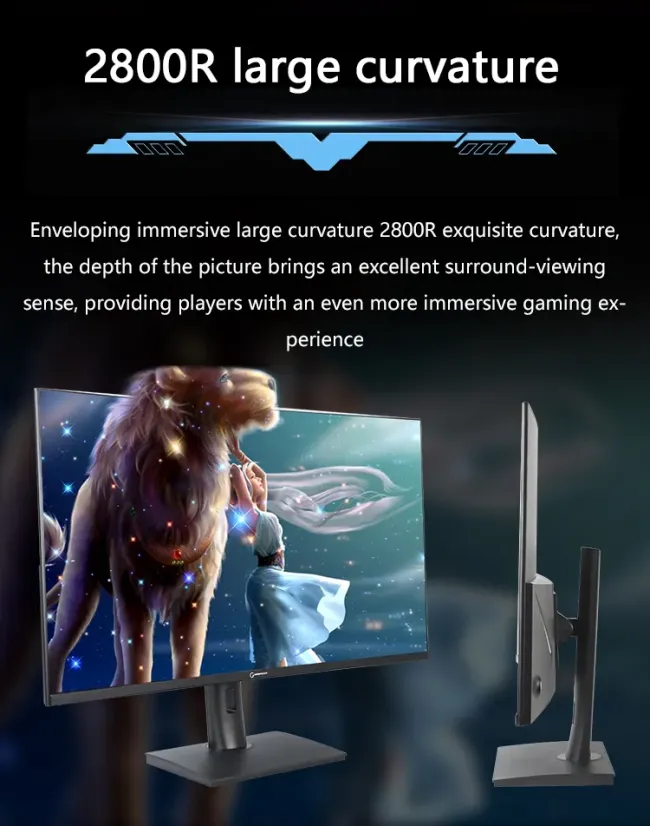 New Style Frameless 32 Inch Wide Screen Curved Gaming Monitor 2K HD 1ms Response Time 165Hz AMD Free-Sync Dedicated for Gamers