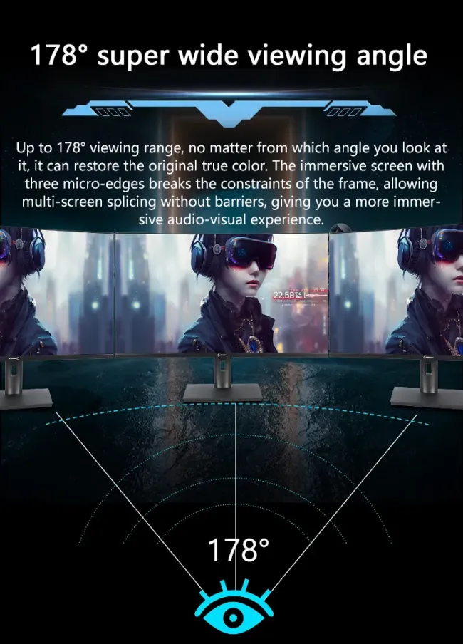 New Style Frameless 32 Inch Wide Screen Curved Gaming Monitor 2K HD 1ms Response Time 165Hz AMD Free-Sync Dedicated for Gamers