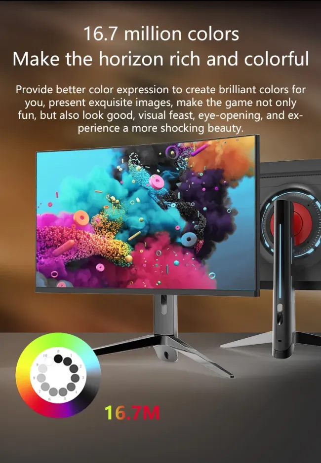 High Performance 27 Inch 2K Gaming Monitor RGB Lighting Wide Screen Curved Design with 165Hz Refresh Rate for Gamers