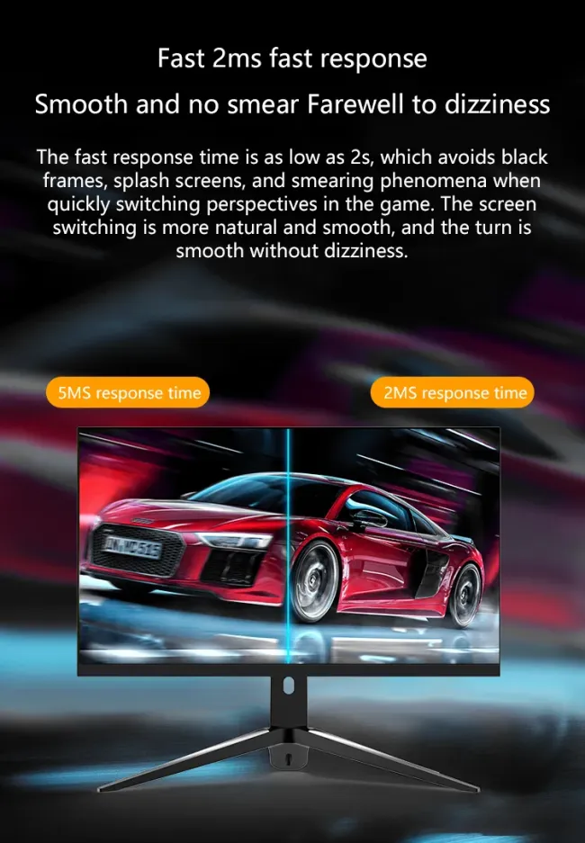 High Performance 27 Inch 2K Gaming Monitor RGB Lighting Wide Screen Curved Design with 165Hz Refresh Rate for Gamers