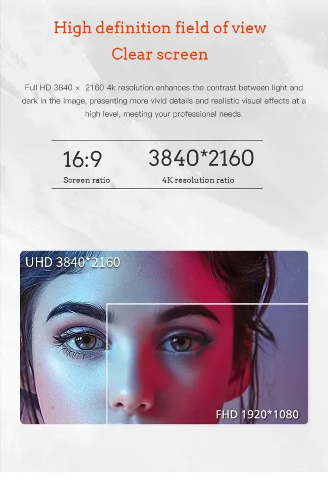 Hot Selling 32 Inch Wide Screen Gaming Monitor UHD 4K 1ms Response Time 60Hz/165Hz Dedicated for Office Gamers Built-in Camera