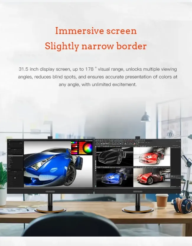 Hot Selling 32 Inch Wide Screen Gaming Monitor UHD 4K 1ms Response Time 60Hz/165Hz Dedicated for Office Gamers Built-in Camera