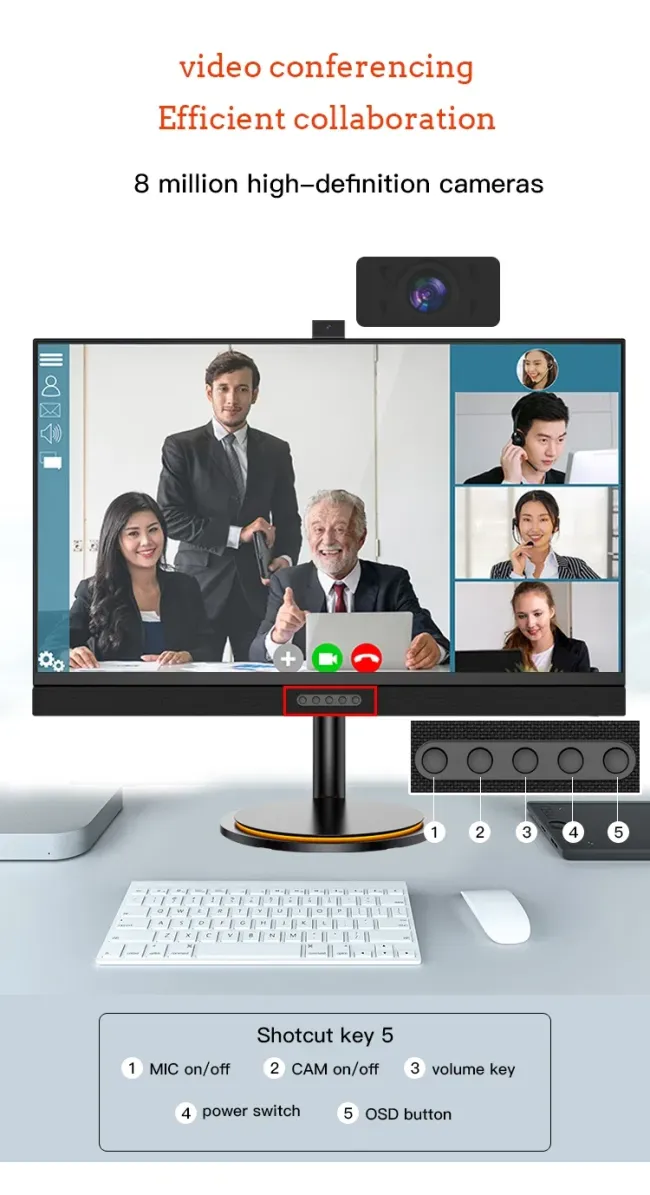 Hot Selling 32 Inch Wide Screen Gaming Monitor UHD 4K 1ms Response Time 60Hz/165Hz Dedicated for Office Gamers Built-in Camera
