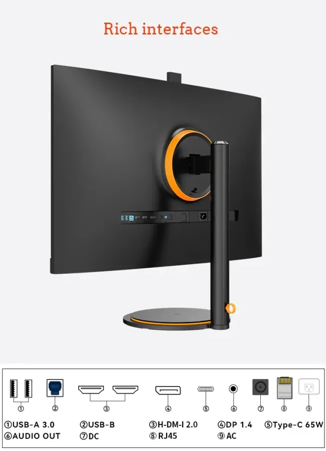Hot Selling 32 Inch Wide Screen Gaming Monitor UHD 4K 1ms Response Time 60Hz/165Hz Dedicated for Office Gamers Built-in Camera