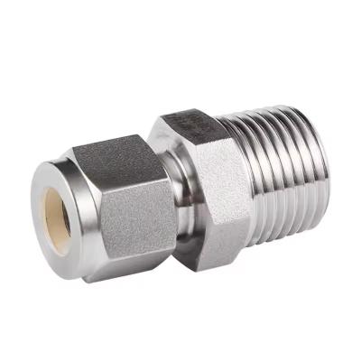 China 316 Stainless Steel 3/8 Inch Npt 1/2 Compression Fitting Swagelok Male Coupler Parker Fitting for sale