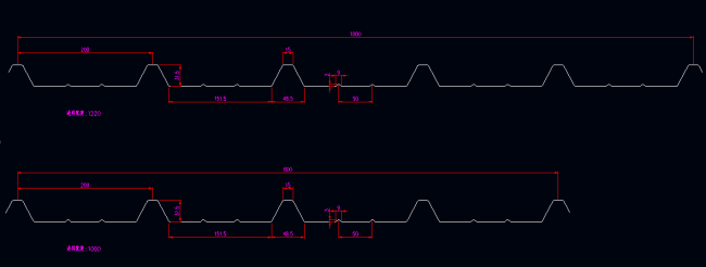 Metal roofing drawing profile