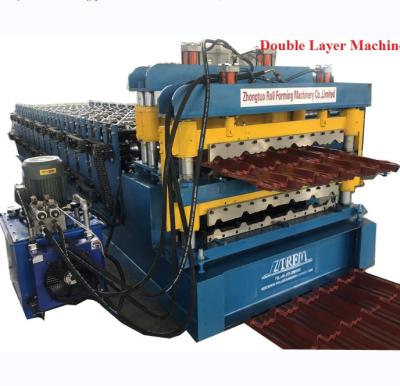 China Double Layer Roofing Corrugated Sheet Roll Forming Machine / Steel Roofing Machine for sale