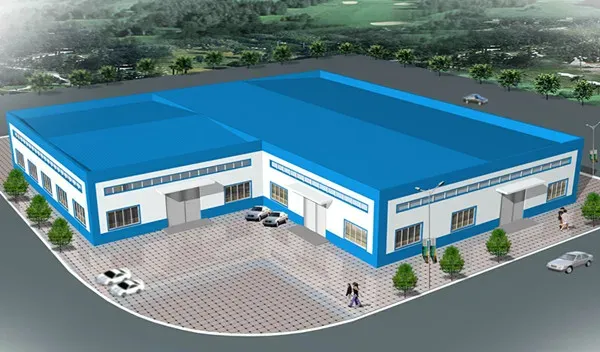 Pre-engineered steel structure building exterior view