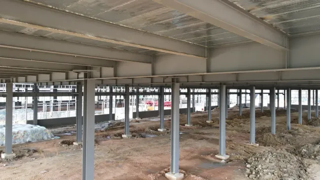 Steel building construction process