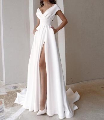 China Raja rizada de Maxi Evening Gown Dress With del color sólido del dobladillo de la ropa de la fábrica de las mujeres de encargo de China en venta