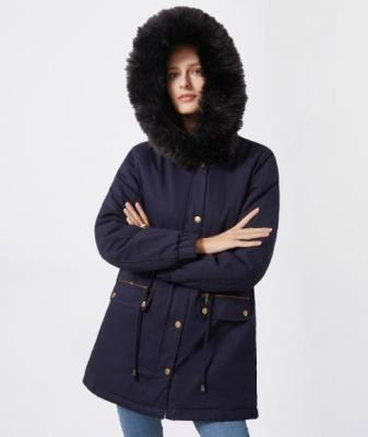 China Small Quantity Clothing Manufacturer Women'S Parka Cotton Coat With Fur Collar Hooded Warm Jacket for sale