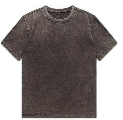 China Oem Low Moq Clothing Manufacturer Men'S Vintage Wash 95% Cotton 5% Lycra Summer T Shirt for sale
