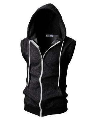 China Custom Clothing Factory China Men'S Zip Up Sleeveless With Hood Sports Vest Hoodies for sale