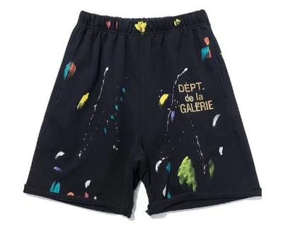 China Fabricante Unisex Street Graffiti de la ropa de la pequeña cantidad del OEM salpicar los pantalones en cinco puntos casuales de la pintura en venta