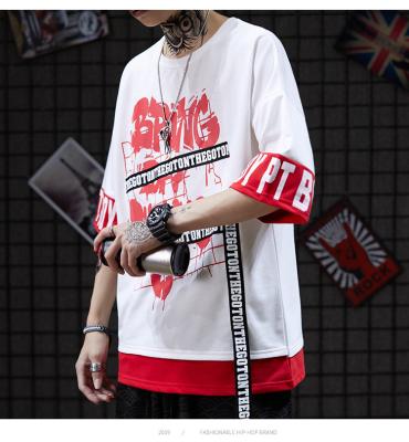China As camisas 100% de Streetwear T dos homens do algodão de  Oversize do fabricante de roupa da quantidade pequena a imprensa da transferência térmica à venda