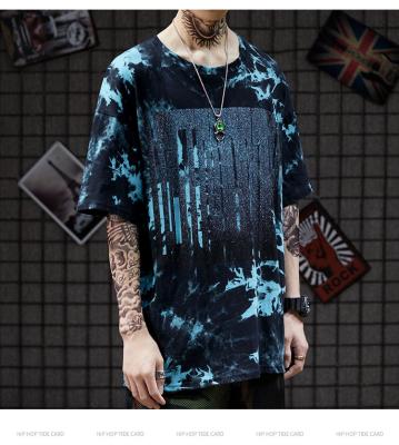 China 120-250gsm da tintura desproporcionado unisex do laço da camisa do verão T curto do ′ S Hip Hop dos homens da luva T à venda
