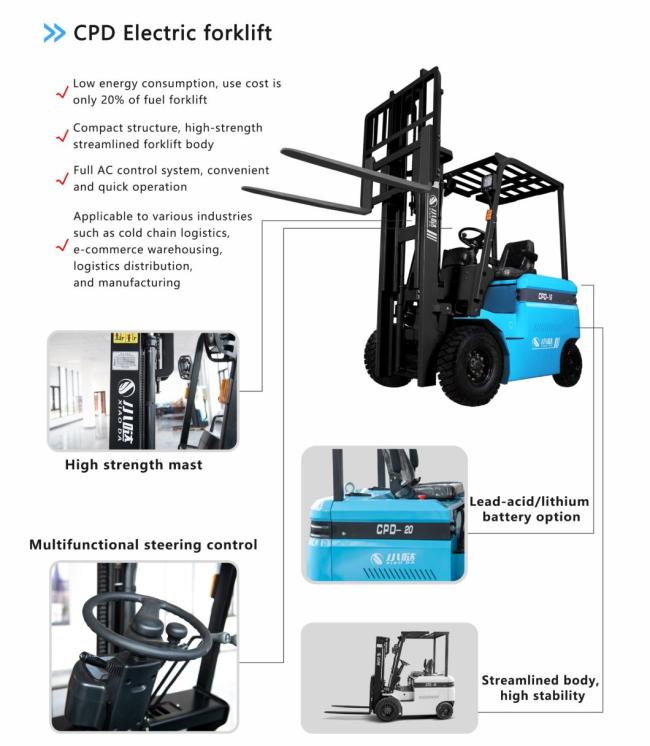China Factory 3 Ton Electric Forklift with Best Price