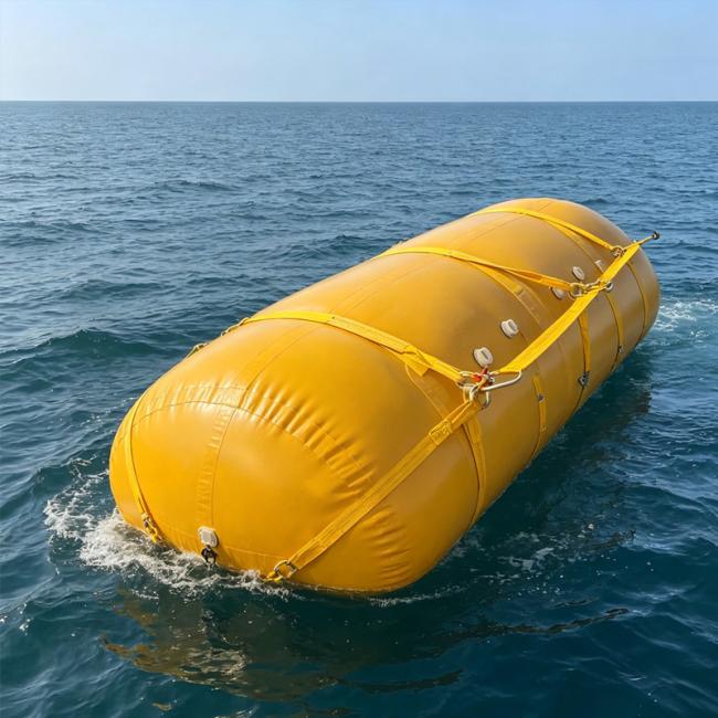 Industrial air lift bag in marine environment