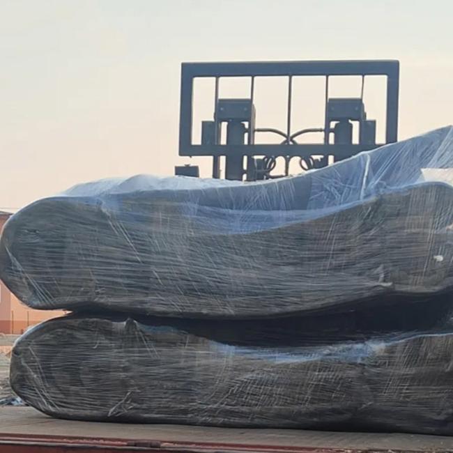 Close-up view of marine airbag deployment