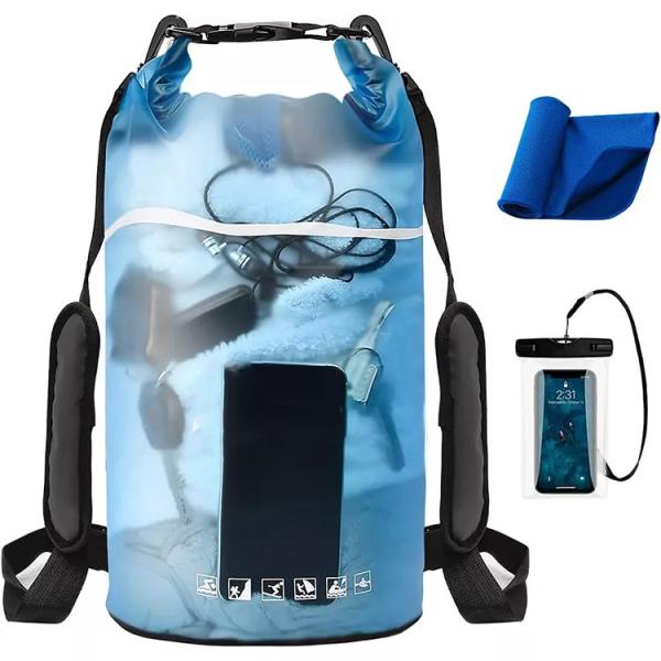 Quality Stylish Custom Dry Bag Transparent PVC Waterproof Floating Boat Bag for sale