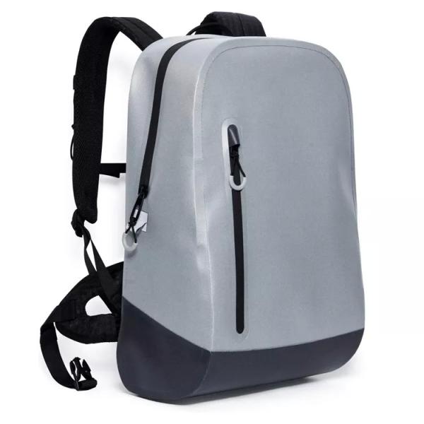 Quality Rainy Day Waterproof Dry Backpack Airtight Zipper 840D TPU Grey Color for sale