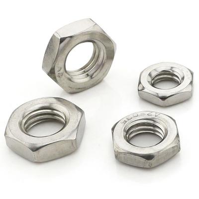 China DIN439-2 M3 M6 M8 M12 M16 Stainless Steel Hex Nut Wholesale Ss Hex Jam Nut for sale