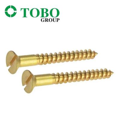 China Countersunk Flat Head Long Self Tapping Screw DIN 97 M4 M6 M5 M8 20mm Chipboard Brass Slotted Wood Screw for sale