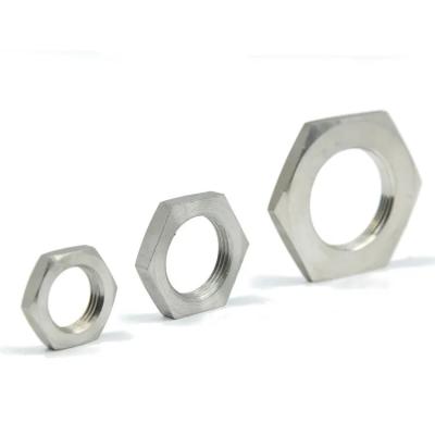 China Female Threaded Flat Head Thin Nut Stainless Steel 304 / Carbon Steel / Brass Hex Locking Nut for sale