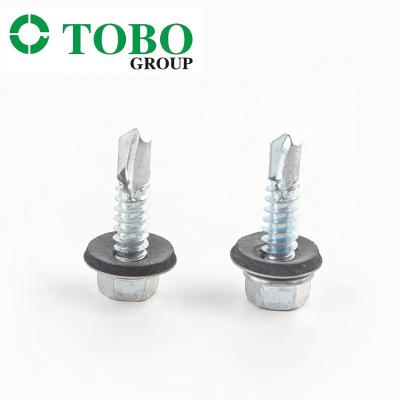 China ST4.2 13-50mm Galvanized Steel Flange Washer Wafer Hex Head Self Drilling Bolt Screws for sale