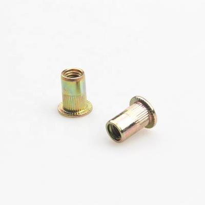 China Custom Made Flat Head Big Countersunk Blind Rivet Nut With Vertical Strips M6 M8 Rivet Nut for sale