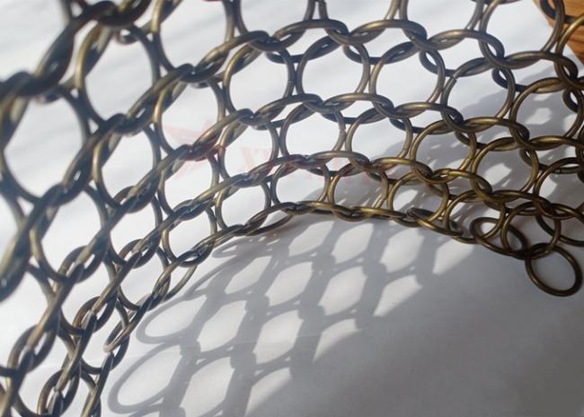 Bronze Color Chainmail Wire Mesh Drapery Stainless Steel For Indoor Partitions 0