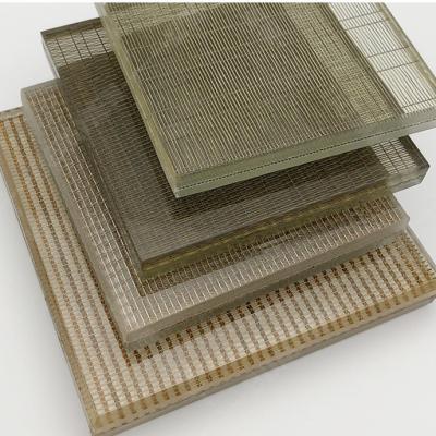 China Decoration Art Fabric Laminated Glass With Mesh Interlayer for sale