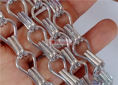 China Silver Aluminum Chain Fly Curtains Mesh Screen For Interior And Outdoor Design for sale