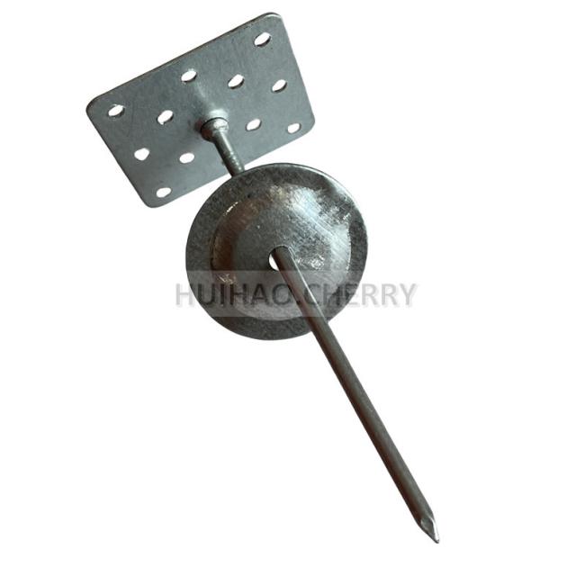 Perforated insulation pins with round washer
