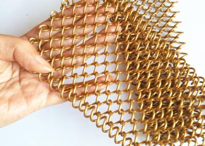 中国 部屋ディバイダーのアルミニウム コイルの網の飾り布、銅色の金属のチェーン カーテン 販売のため