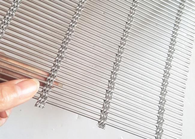 Flexible cable rod mesh ceiling installation
