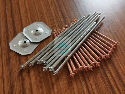 China Capacitor Discharge Welder Zinc Coat Steel Stud Welding Pins With Self Locking Dome Cap Washer Fixing Rock Wool for sale